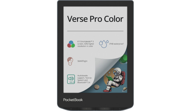 PocketBook e-luger Verse Pro Color 6" 16GB, must/sinine (avatud pakend)