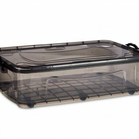 Storage Box with Wheels Kipit TP484-2 Anthracite Plastic 40 L (6 Units)
