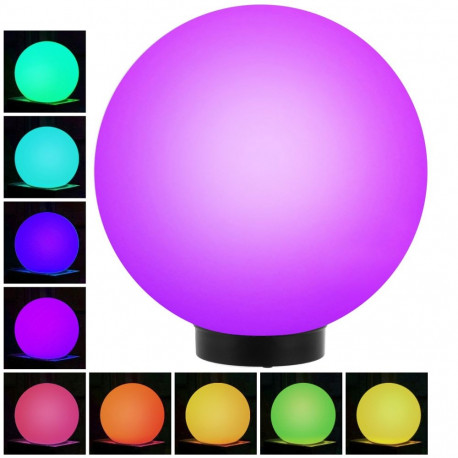 Solarna lampa wolnostojąca ogrodowa GB167 - kula 30x30x63cm, kolorowy LED