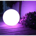 Solarna lampa wolnostojąca ogrodowa GB167 - kula 30x30x63cm, kolorowy LED