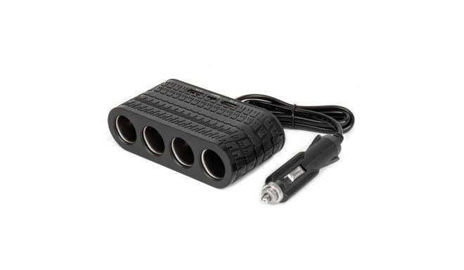 Rozdzielacz gniazda zapalniczki z ładowarką 2x usb-a 1x usb-c 12v 24v 120w 80cm amio-04367