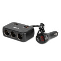 "rozdzielacz gniazda zapalniczki laadijaga 2x usb-a 1x usb-c qc4.0 12v 24v 120w 80cm amio-04366"