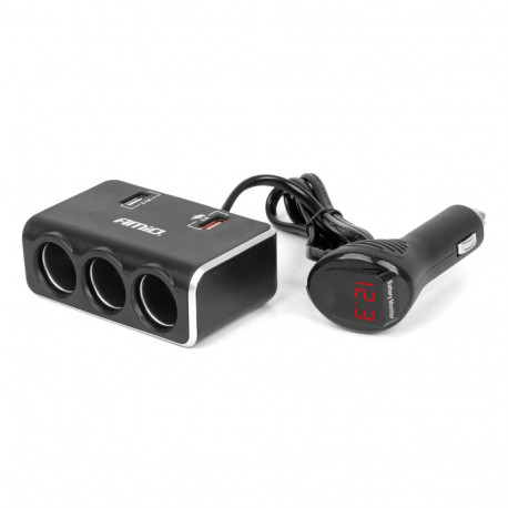 Amio sigaretisüütaja jagaja 04364 2x USB-A QC3.0 12V 24V 120W 80cm