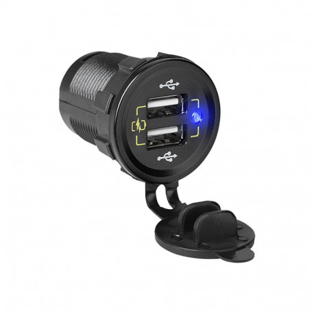 75-697# paigaldatav autolaadija 2xusb m18c