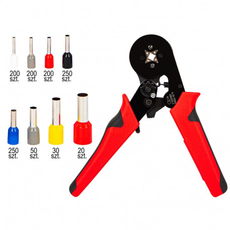 19-101# Zaciskarka konektorów tulejkowych yac-8 + zestaw 1200szt konektorów"