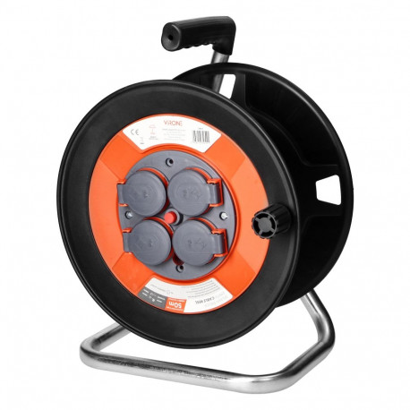 pritsmekindel trummelkaabel IP44 4x2P+Z 16A 230V, H05VV-F 3x1,5mm2, 50m