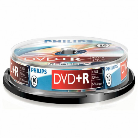 Philips DVD+R 4.7GB x16 Cake Box 10