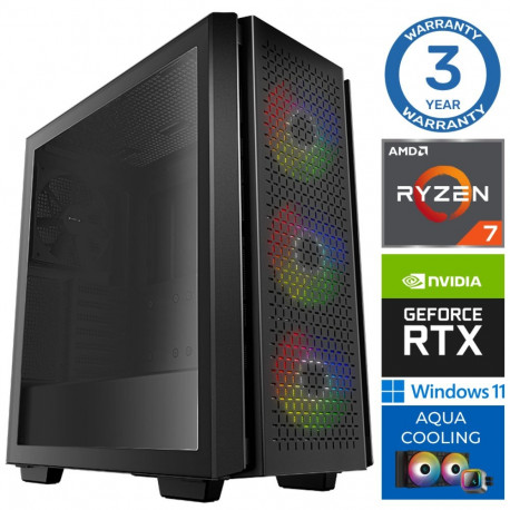 INTOP AQUA Ryzen 7 7700X 32GB DDR5 2TB SSD M.2 NVME+2TB RTX3050 8GB WIN11Pro