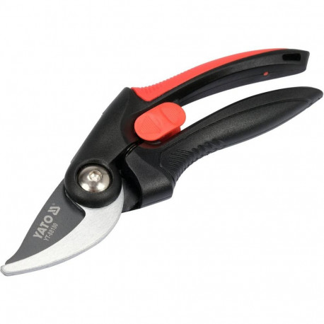 Yato YT-88180 bypass pruner, 208mm, 20mm cut, SK5/50C steel, PTFE/chrome, PP/TPR handle, lock