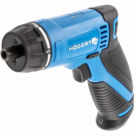 Hogert HT2E212 Cordless screwdriver, 7.2V, 10Nm, 230rpm, 1.5Ah Li-Ion, 3h, LED, charge indicator, 1/