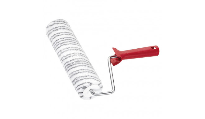 Värvirull käepidemega. 25cm Ø47mm, 18mm, polüakrüül, punased triibud