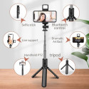 Elight S3L 3in1 Led Light Selfie stick & Video WEB call Tripod stand till 68cm & Shutter Button Blac