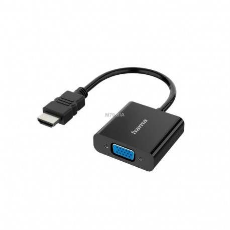 Hama videoadapter HDMI pistik - VGA pesa helipesa, must