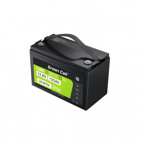 Green Cell CUBE LiFePO4 125Ah 12.8V 1600Wh Lithium Iron Phosphate Battery for Camper Solar Off-Gri