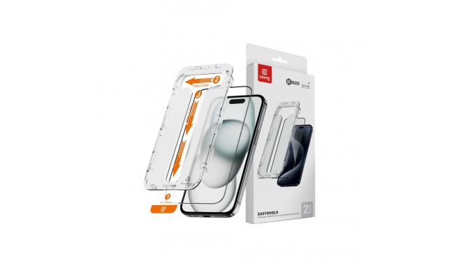 Crong EasyShield 2-Pack - Szkło hartowane iPhone 16 / iPhone 15 (2 sztuki)