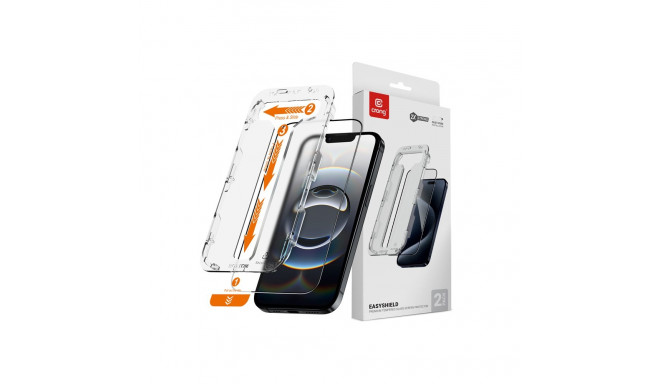 Crong EasyShield 2-Pack - Szkło hartowane iPhone 16e / iPhone 14 / iPhone 13 / iPhone 13 Pro (2 sztu