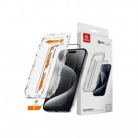 Crong EasyShield 2-Pack - Szkło hartowane z aplikatorem iPhone 15 Pro Max (2 sztuki)
