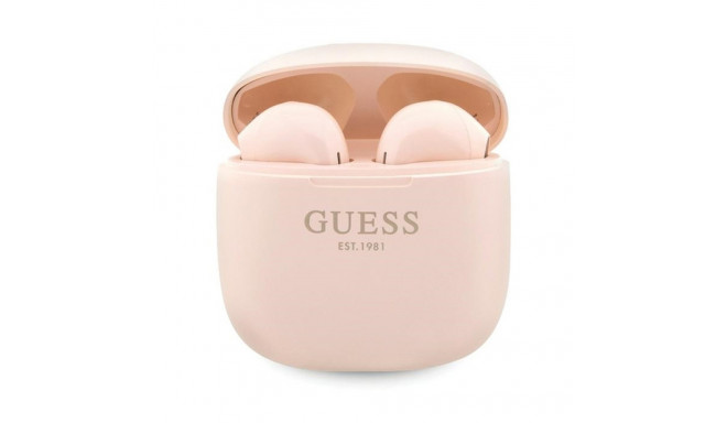 Guess True Wireless Script Logo BT5.3 - Słuchawki TWS + etui ładujące (różowy)