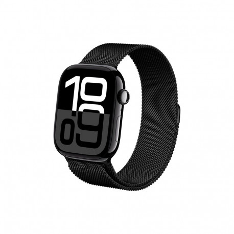 Crong Milano Steel - Pasek ze stali nierdzewnej do Apple Watch 38/40/41/42 mm (czarny)