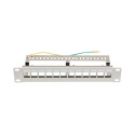Patch Panel 12 Port 1U 10 inch FTP with organizer for keystone modules, gray