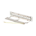 Patch Panel 12 Port 1U 10 inch FTP with organizer for keystone modules, gray