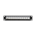 Patch Panel 12 Port 1U 10 inch FTP with organizer for keystone modules, black