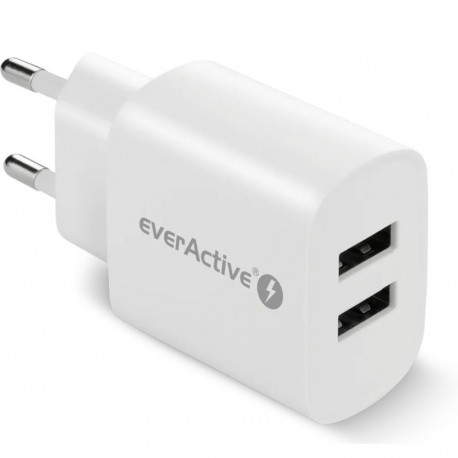 PHONE CHARGER 2X USB 2, 4A 12W WHITE