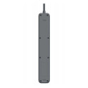 Power Line+ mobile ready surge protector power strip 1.5m (4 sockets + 3x USB A, 5V 2.4A)
