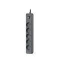 Power Line+ 5m Graphite surge protector power strip (5 sockets)