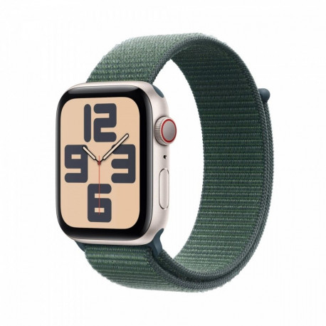 Watch SE GPS + Cellular 44 mm Starlight Aluminium Case with Lake Green Sport Loop