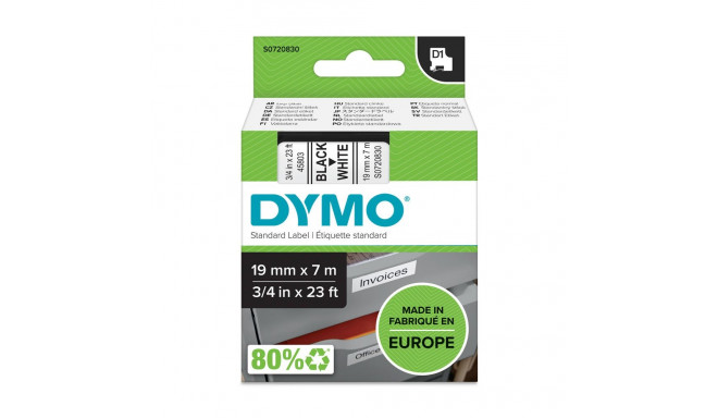 DYMO D1 Juostelė  19mm x 7m / juodas ant baltos (45803 / S0720830)
