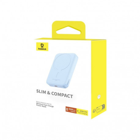 Power Bank - Baseus Magnetic Mini Air 6000 mAh 20W USB Type-A Type-C Blue