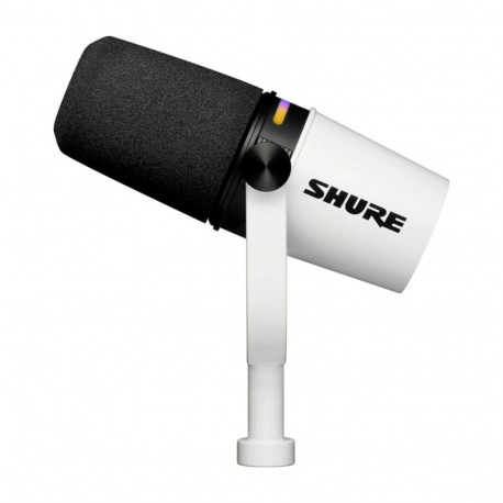 Microphone - Shure MV7+ Lectern/Vocal XLR/USB-C Microphone White