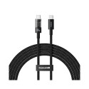 USB Cable - Baseus Gem USB C to USB C Fast Charging 100 W 2 m Black
