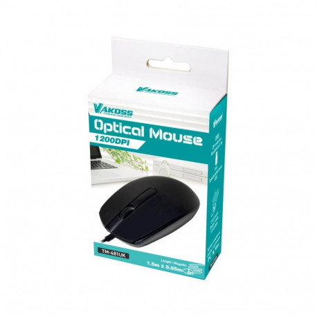 Computer Mouse - Vakoss TM-481UK USB Optical 1200 DPI 1.5m Cable 70g