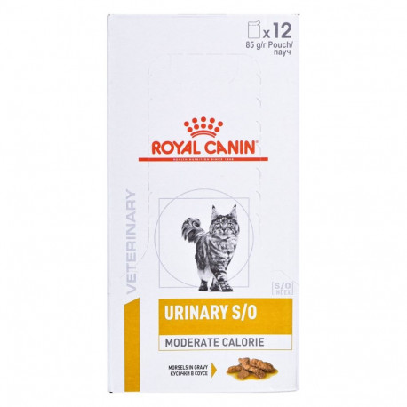 Wet Cat Food - ROYAL CANIN Urinary S/O Moderate Calorie 12 x 85g Fish Flavor