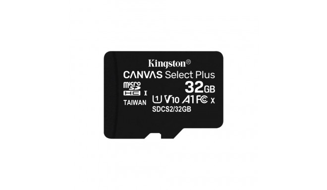 MicroSD Card - Kingston 32GB Canvas Select Plus 100R A1 C10 Black