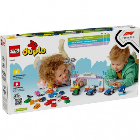 Toy Set - LEGO DUPLO 10445 F1 Team Race Cars & Drivers 70 Elements