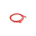 Network Cable - 2M U/UTP Patch Cord 26 AWG 100 MHz Male Connectors Red