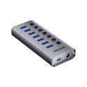 USB Hub - UNITEK 7-in-1 with Switches 4K@60Hz, 7 USB 3.0 Type-A, 100W PD, SD Reader