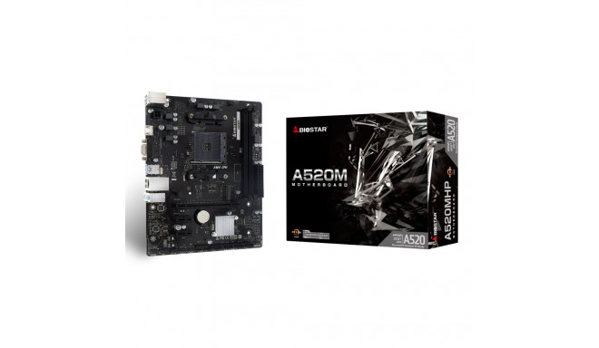 Motherboard - Biostar A520MHP AMD A520 Socket AM4 micro ATX DDR4 64GB HDMI VGA