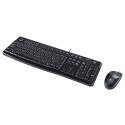 Desktop Keyboard and Mouse Set - Logitech MK120 USB Spill Resistant Black