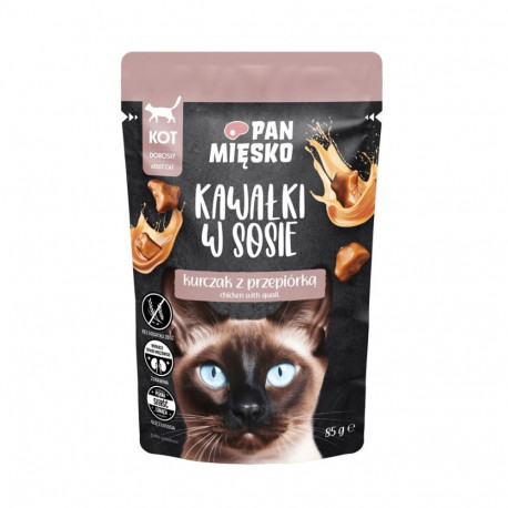 Wet Cat Food - PAN MIĘSKO Chicken with Quail in Sauce - 85g
