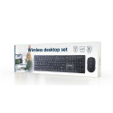 Wireless Keyboard Mouse Set - Gembird KBS-WCH-04 Desktop Set QWERTY 1600 DPI USB Nano Receiver, Blac