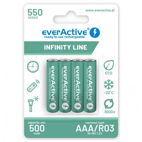 Rechargeable Battery - everActive Ni-MH R03 AAA 550 mAh 4-Pack