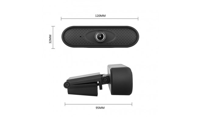 Webcam - USB Nano RS RS680 1080P with Built-in Microphone, Black