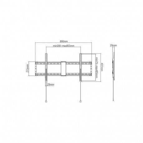 TV Mount - Gembird WM-90F-01 Supports TVs up to 90" and 70 kg Black