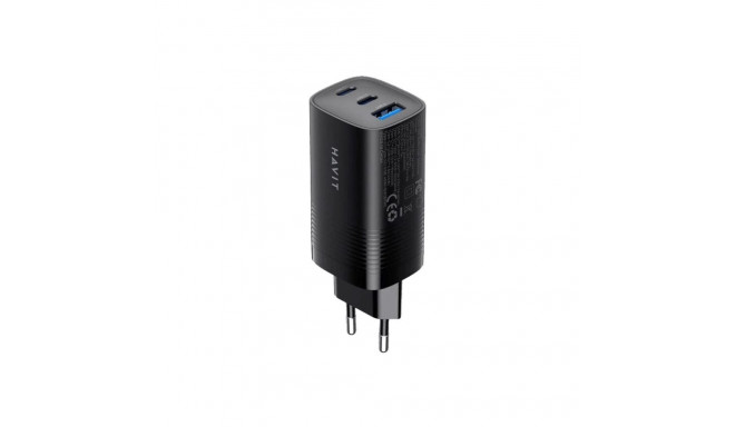 Charger - Havit UC20 GaN 65W Three-Port Travel, Black