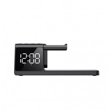 Wireless Charger - Havit W3042 3-in-1 with Alarm Clock and Night Light, 15W, USB & USB Type-C, Black