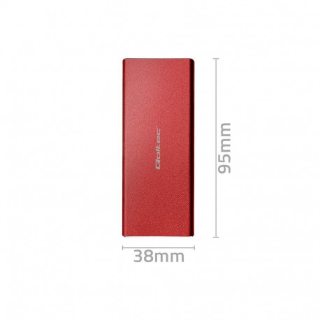 M.2 SSD Enclosure - Qoltec 51831 2TB Red Qoltec 51831 M.2 SSD Enclosure | SATA | USB 3.0 | 2TB | Sup